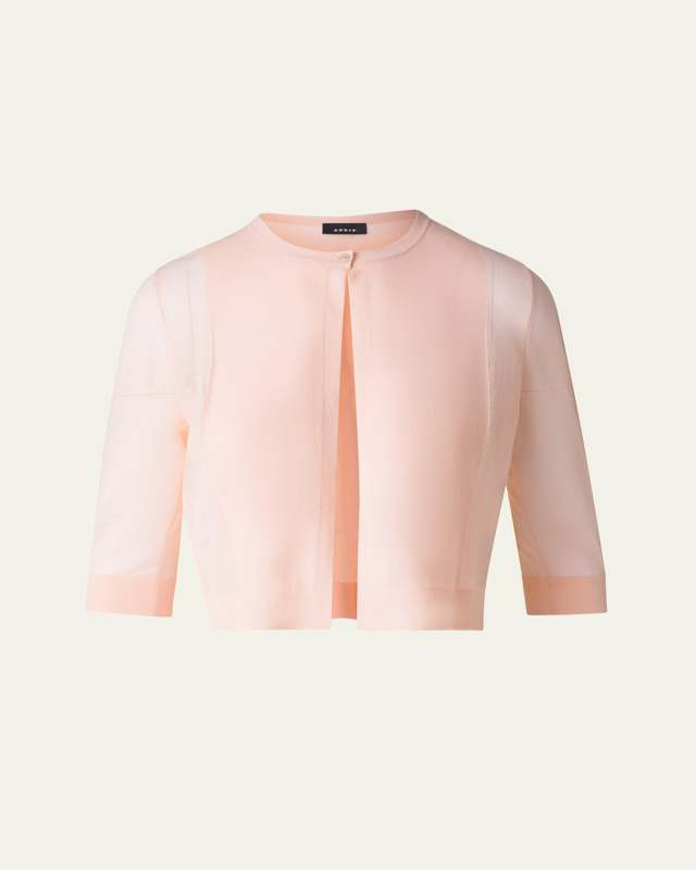 Short Knit One-Button Cardigan